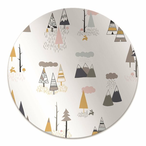 Tapis de chaise de bureau Arbres dessinés