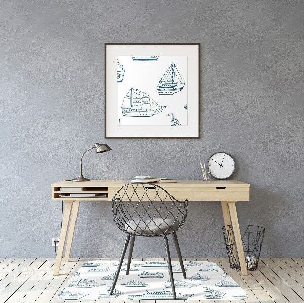 Tapis fauteuil bureau do biura Navires bleus