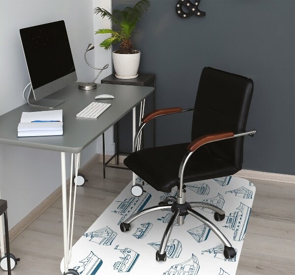 Tapis fauteuil bureau do biura Navires bleus