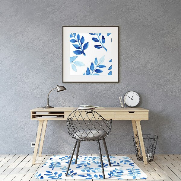 Tapis pour chaise de bureau Aquarelle bleue