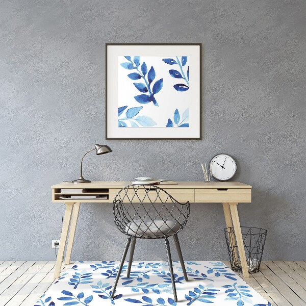 Tapis pour chaise de bureau Aquarelle bleue