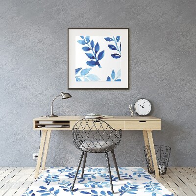 Tapis pour chaise de bureau Aquarelle bleue