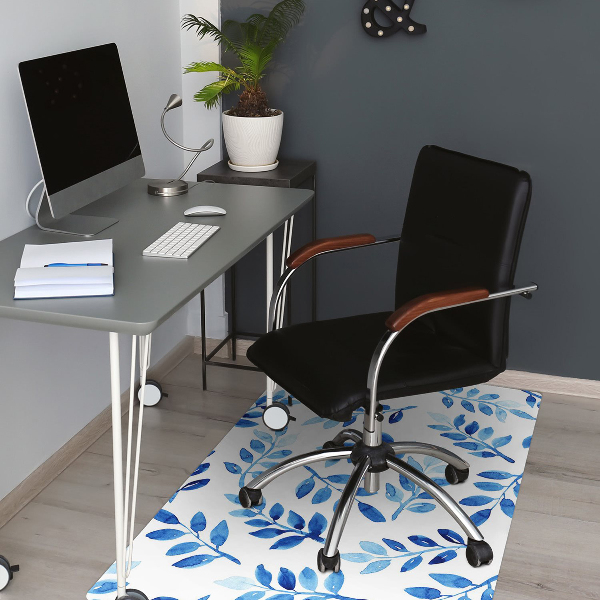 Tapis pour chaise de bureau Aquarelle bleue