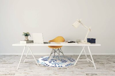 Tapis pour chaise de bureau Aquarelle bleue