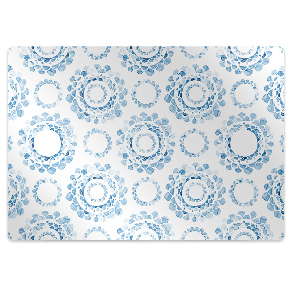 Tapis de chaise de bureau Cercles bleus