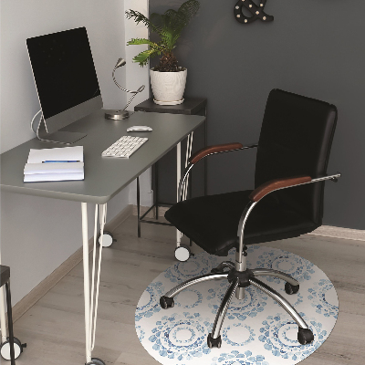 Tapis de chaise de bureau Cercles bleus