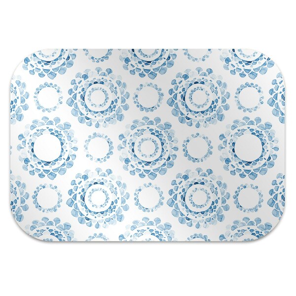 Tapis de chaise de bureau Cercles bleus