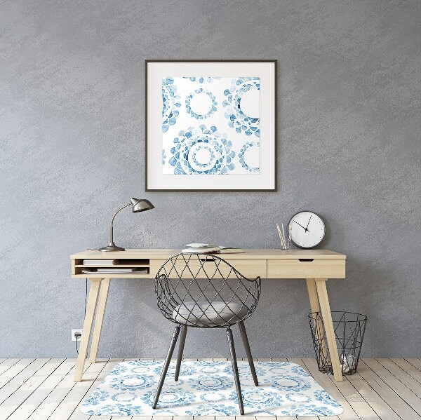 Tapis de chaise de bureau Cercles bleus