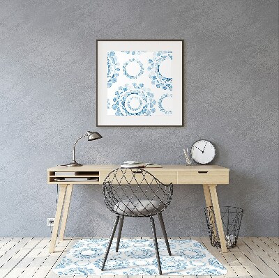 Tapis de chaise de bureau Cercles bleus