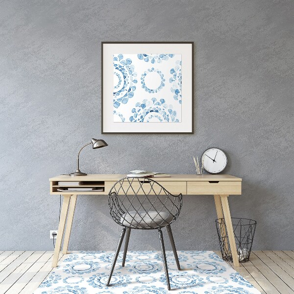 Tapis de chaise de bureau Cercles bleus