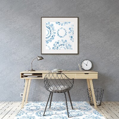 Tapis de chaise de bureau Cercles bleus