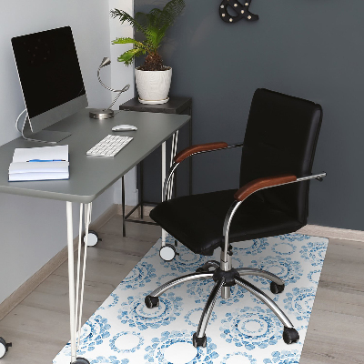 Tapis de chaise de bureau Cercles bleus