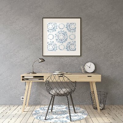 Tapis de chaise de bureau Cercles bleus