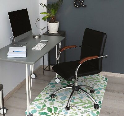 Tapis pour chaise de bureau Feuilles vertes