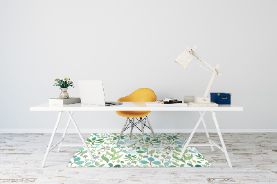 Tapis pour chaise de bureau Feuilles vertes