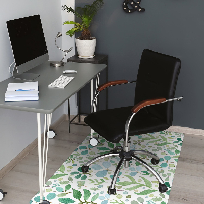 Tapis pour chaise de bureau Feuilles vertes