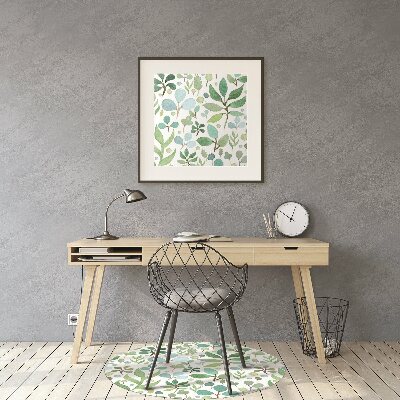 Tapis pour chaise de bureau Feuilles vertes