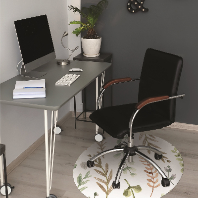 Tapis de chaise de bureau Feuilles colorées