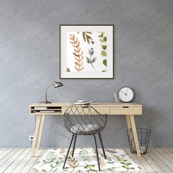 Tapis de chaise de bureau Feuilles colorées