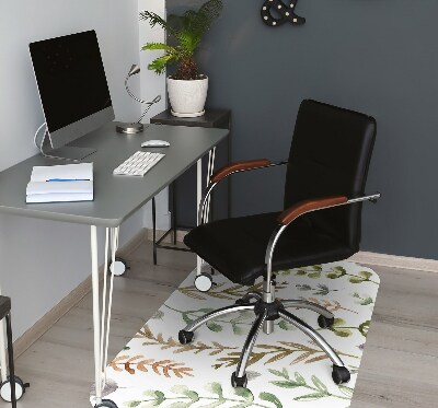 Tapis de chaise de bureau Feuilles colorées