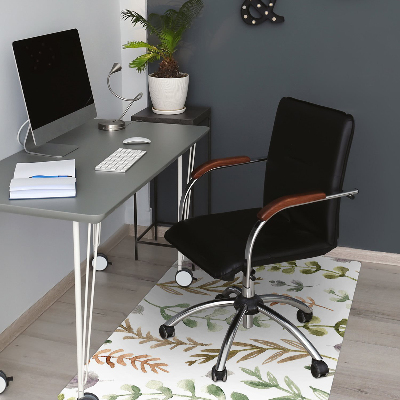 Tapis de chaise de bureau Feuilles colorées