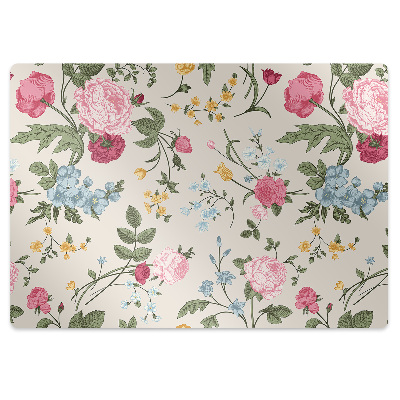 Tapis de chaise de bureau Fleurs colorées