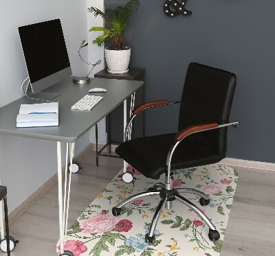 Tapis de chaise de bureau Fleurs colorées