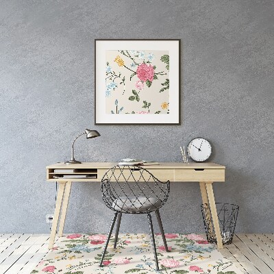 Tapis de chaise de bureau Fleurs colorées