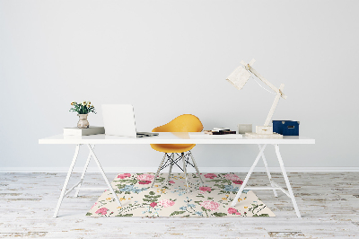 Tapis de chaise de bureau Fleurs colorées