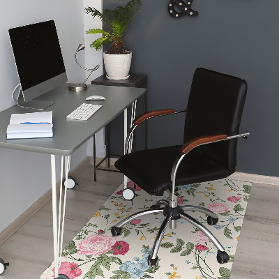 Tapis de chaise de bureau Fleurs colorées