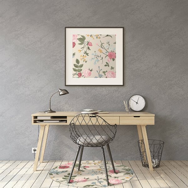 Tapis de chaise de bureau Fleurs colorées