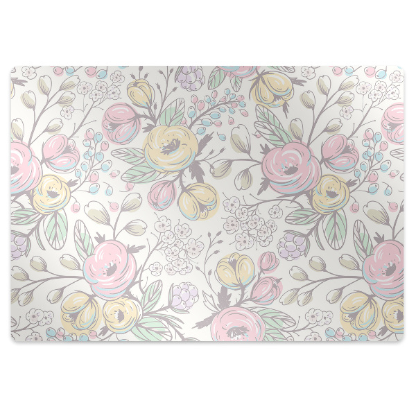 Tapis de chaise de bureau Fleurs colorées