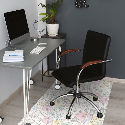 Tapis de chaise de bureau Fleurs colorées