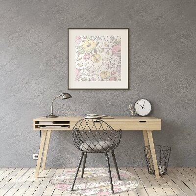 Tapis de chaise de bureau Fleurs colorées