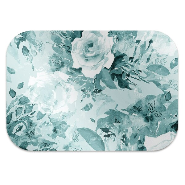 Tapis fauteuil bureau do biura Fleurs bleues