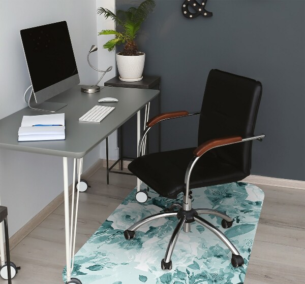 Tapis fauteuil bureau do biura Fleurs bleues