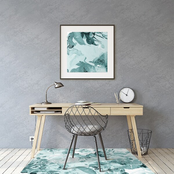 Tapis fauteuil bureau do biura Fleurs bleues