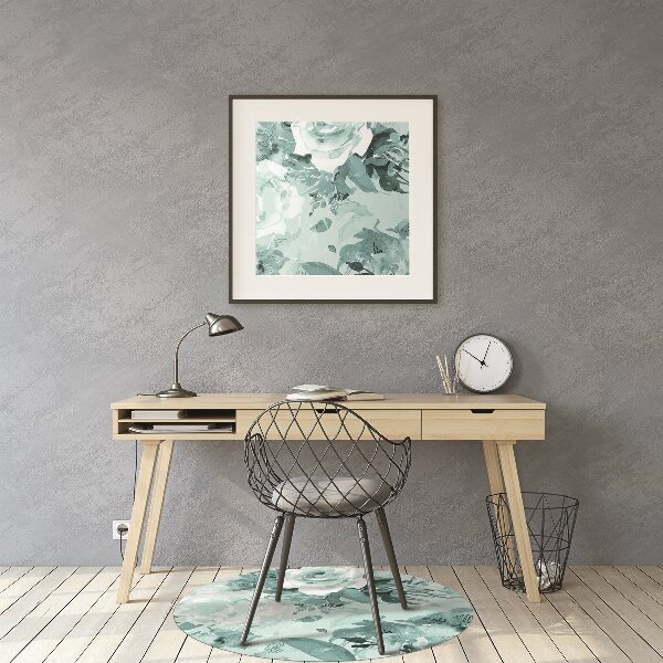 Tapis fauteuil bureau do biura Fleurs bleues
