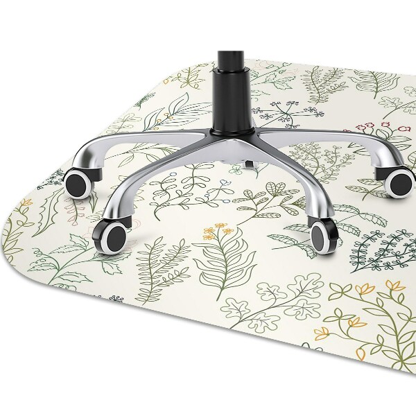Tapis pour chaise de bureau Feuilles vertes