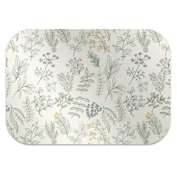 Tapis pour chaise de bureau Feuilles vertes
