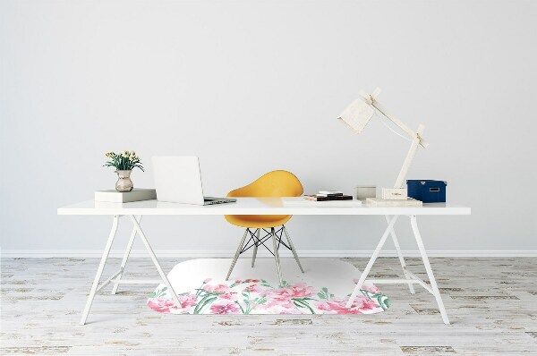 Tapis bureau Fleurs roses