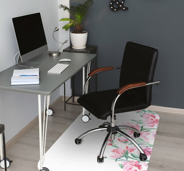 Tapis bureau Fleurs roses