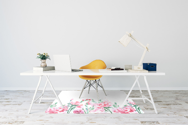 Tapis bureau Fleurs roses
