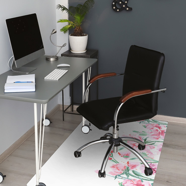 Tapis bureau Fleurs roses