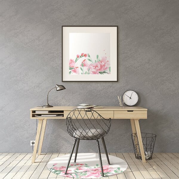 Tapis bureau Fleurs roses