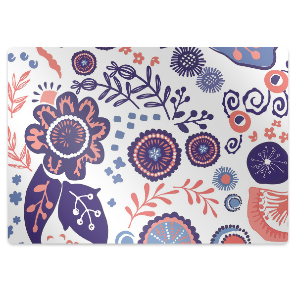 Tapis protection sol Fleurs abstraites