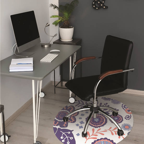 Tapis protection sol Fleurs abstraites