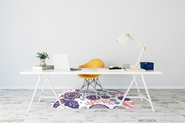 Tapis protection sol Fleurs abstraites
