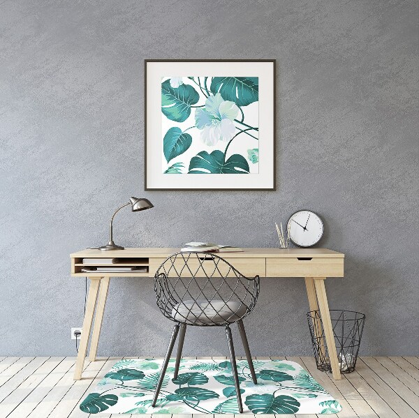 Tapis fauteuil bureau do biura Feuilles tropicales