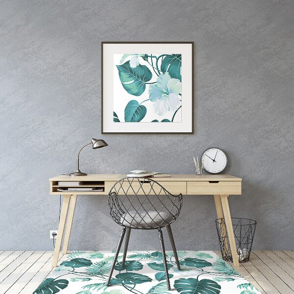 Tapis fauteuil bureau do biura Feuilles tropicales